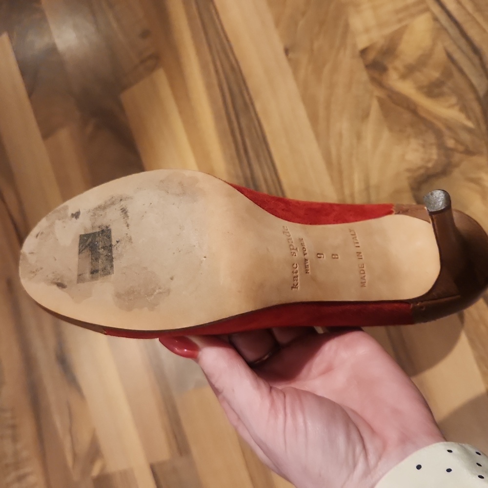 Kate Spade Red and Brown Heels - Picture 6 of 10